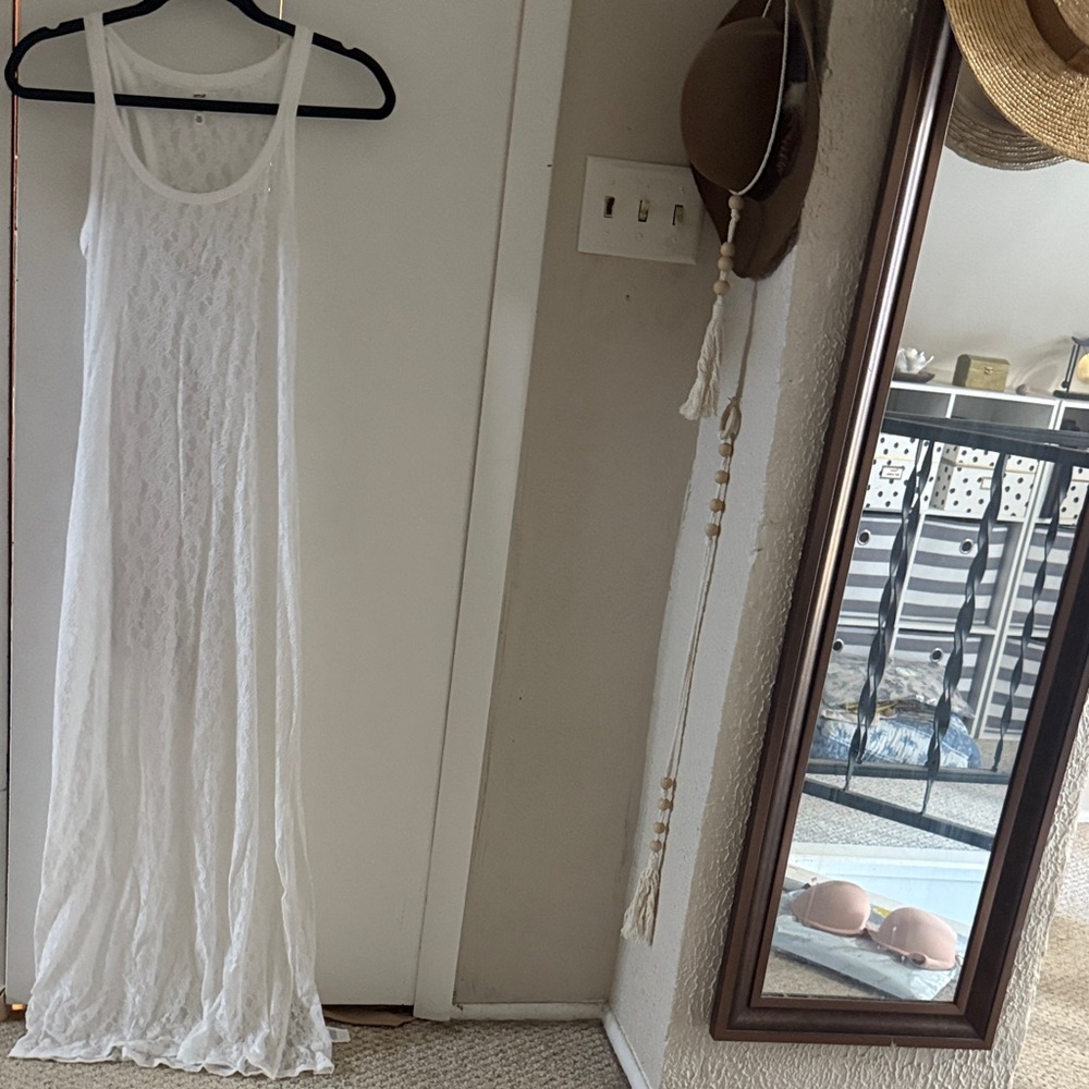 Aerie White Lace Maxi Dress